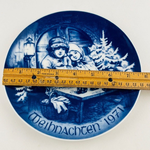 Vintage Bareuther 1971 Christmas‎ Eve Plate Blue White - Picture 4 of 4